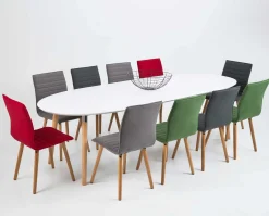 Ausziehbarer Esstisch Benjamin 170/270x100cm - weiß/ Eiche