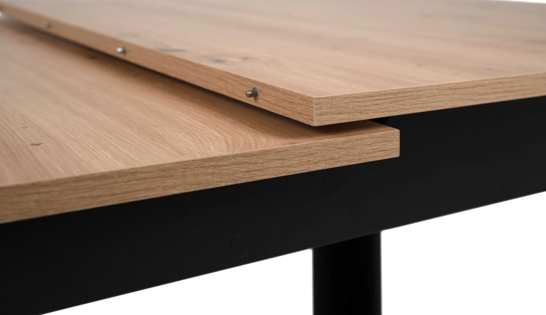 Ausziehbarer Esstisch Birma - 125/165x80x75cm - Artisan Eiche/schwarz
