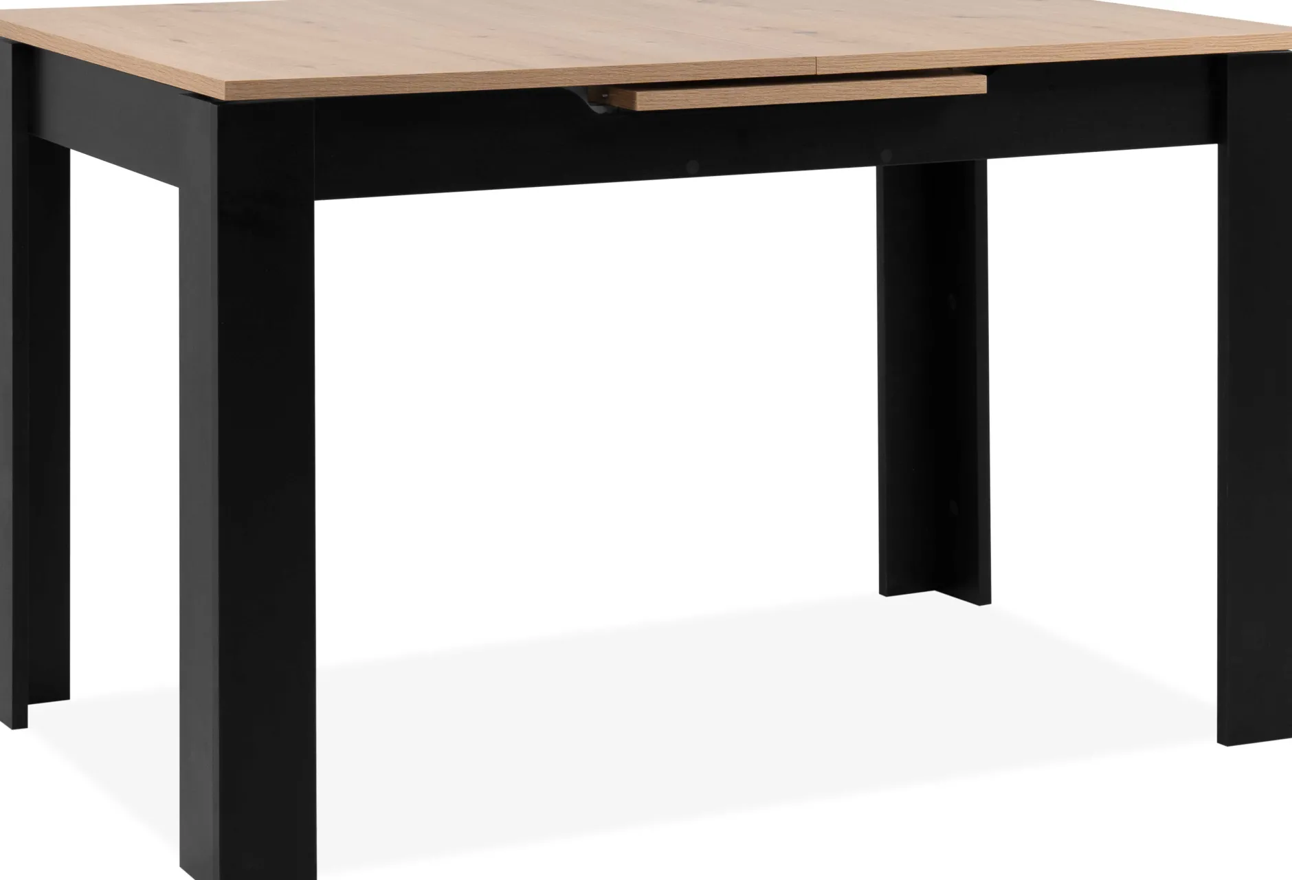 Ausziehbarer Esstisch Birma - 125/165x80x75cm - Artisan Eiche/schwarz