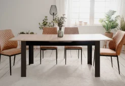 Ausziehbarer Esstisch Birma - 160/200x80x75cm - Artisan Eiche/schwarz