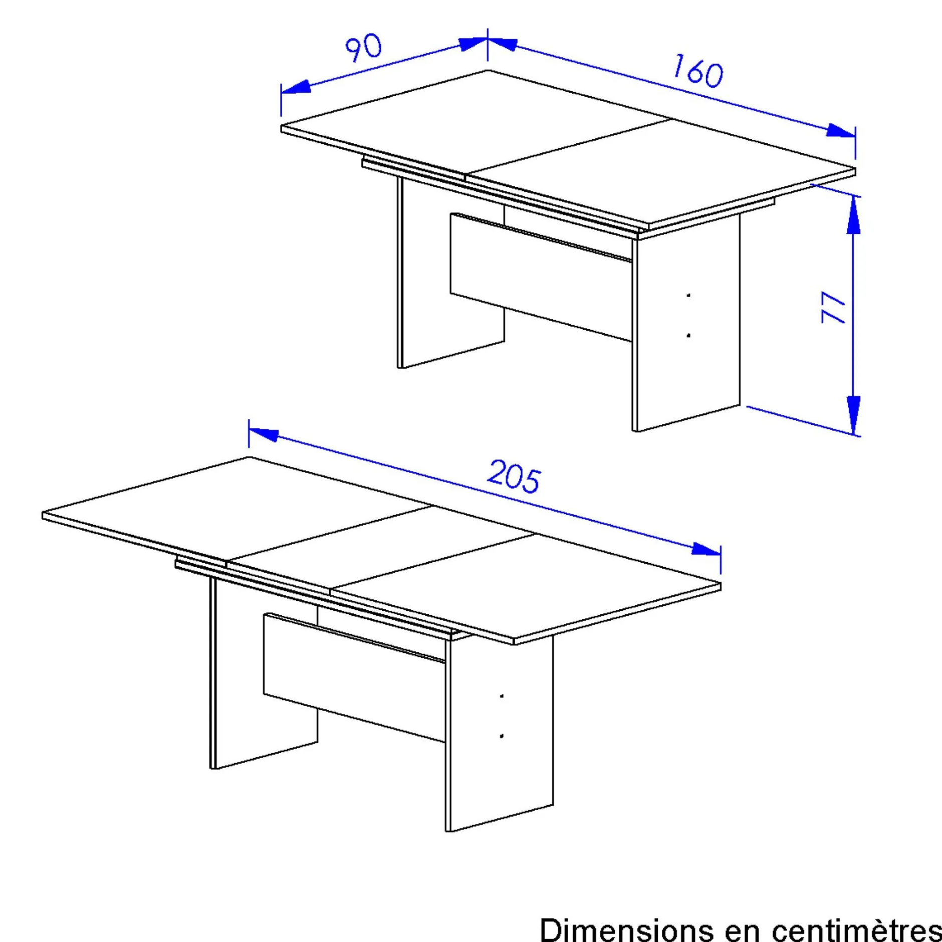 Ausziehbarer Esstisch Esteban | 205 x 90 x 77 cm | Helvezia Oak Design