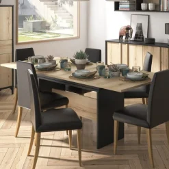 Ausziehbarer Esstisch Esteban | 205 x 90 x 77 cm | Helvezia Oak Design