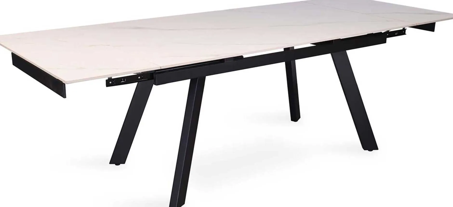 Ausziehbarer Esstisch Hertha | 160/240 x 90 x 76 cm | Weiß/Stein