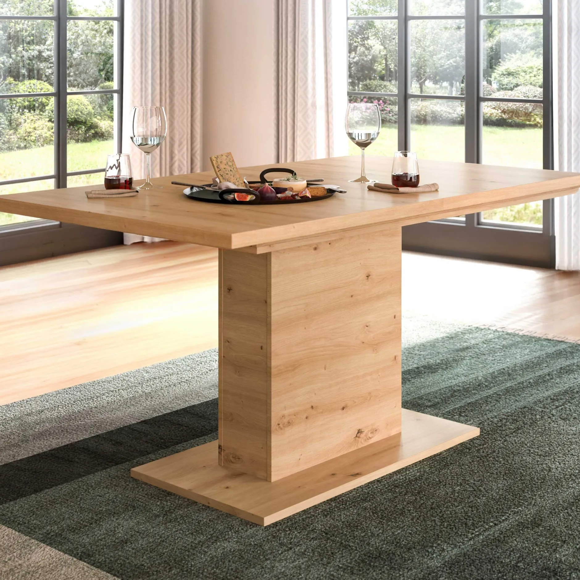 Ausziehbarer Esstisch Motion von Emob in Artisan-Optik 150-190x76x90 cm