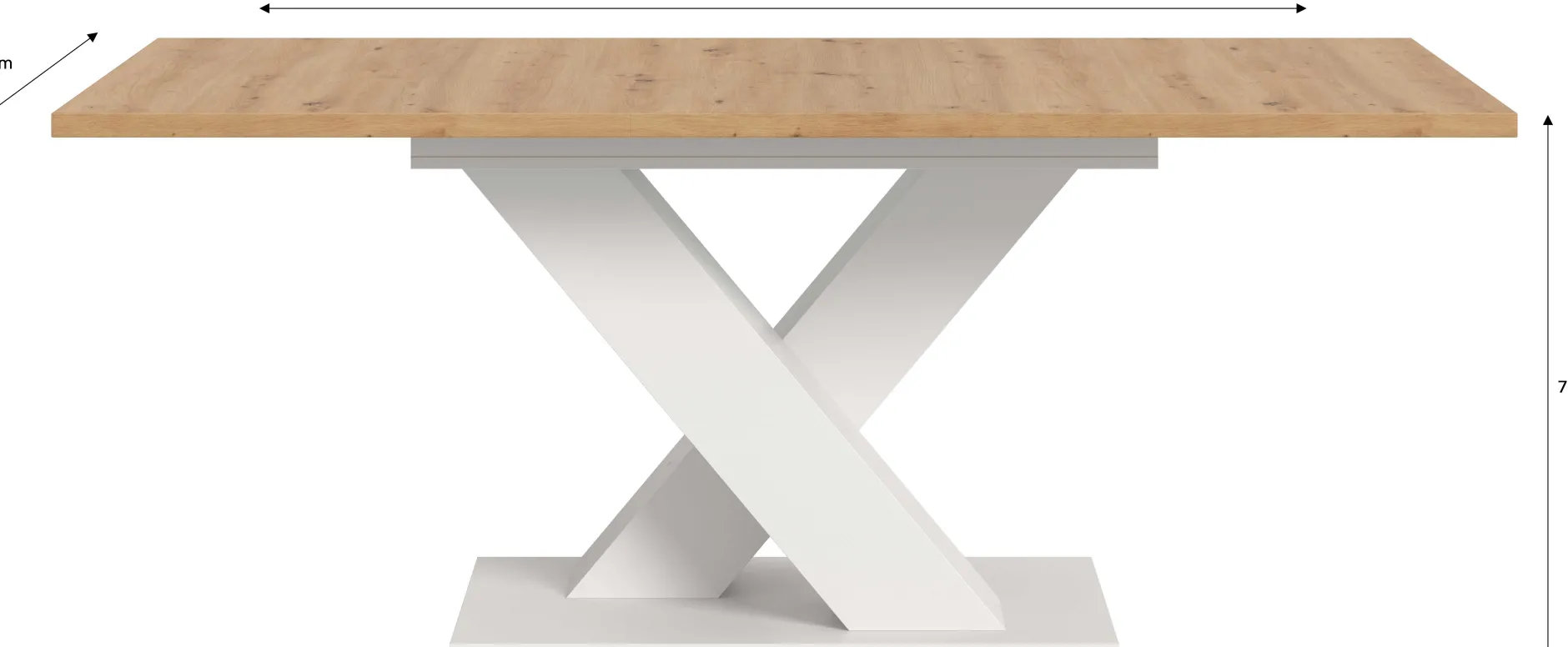 Ausziehbarer Esstisch Motion Emob - Artisan/Naturweiß - 150-190x76x90 cm