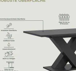Ausziehbarer Esstisch Motion Emob - Grau - 150-190x76x90 cm