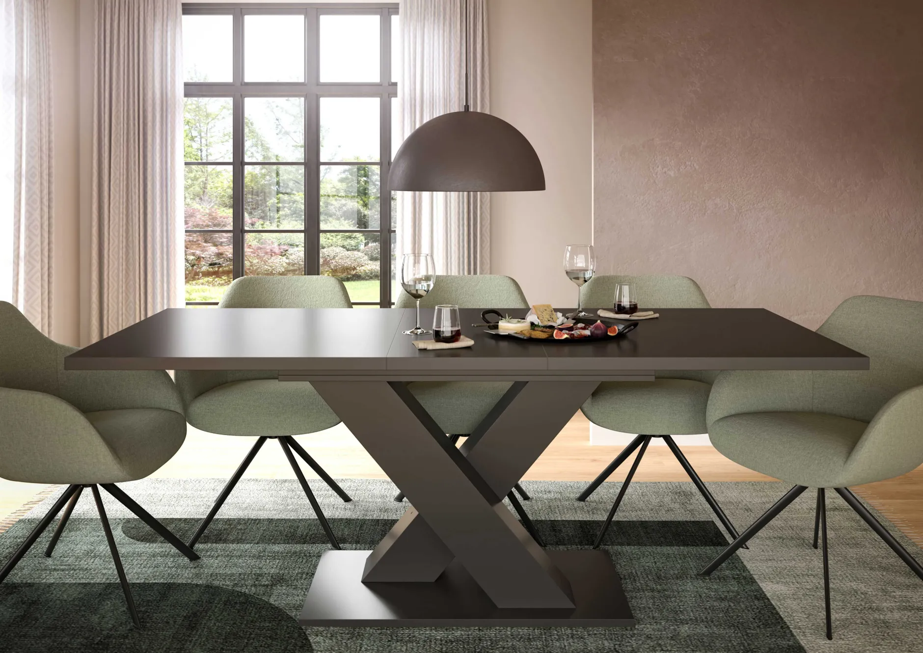 Ausziehbarer Esstisch Motion Emob - Grau - 150-190x76x90 cm