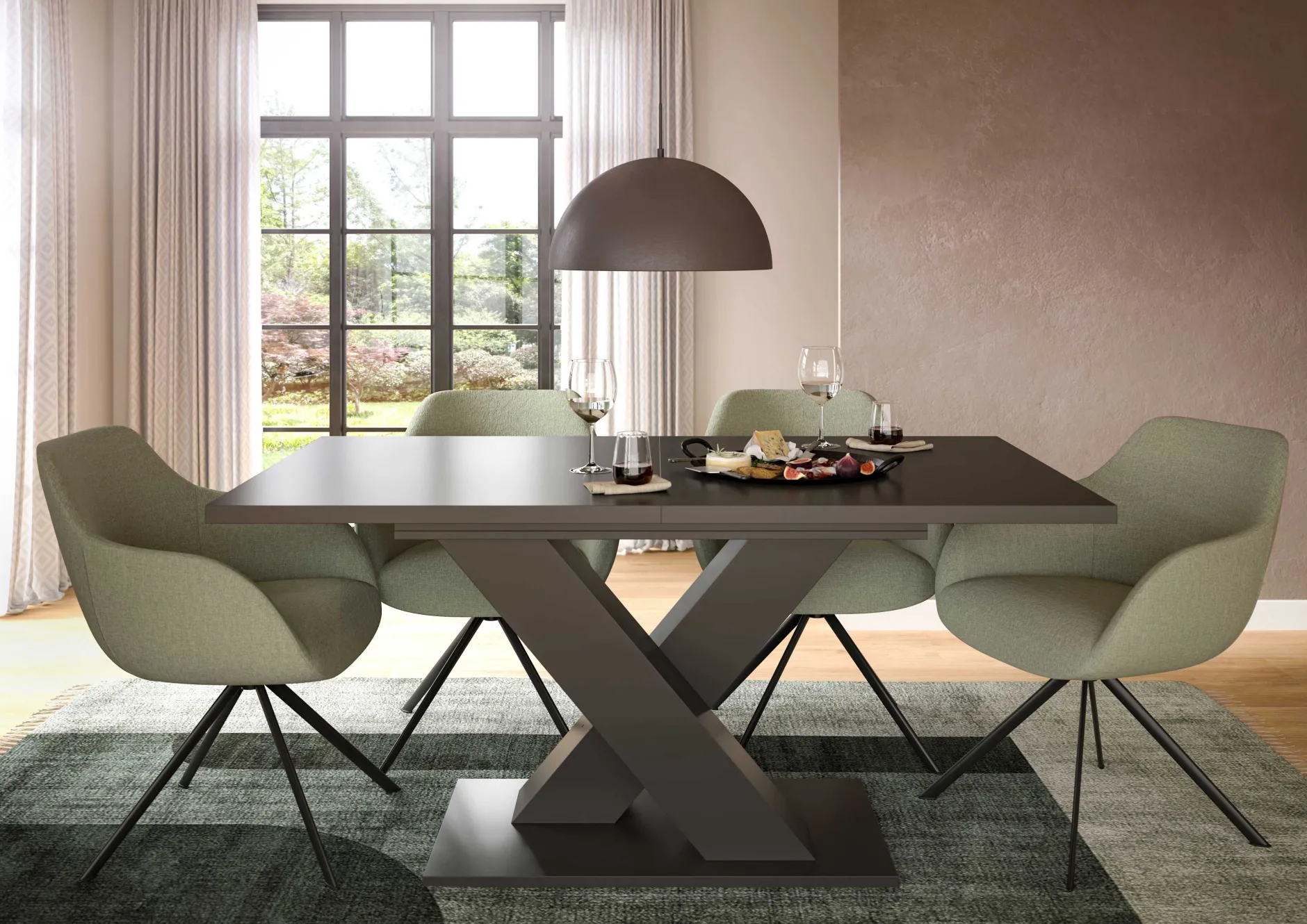 Ausziehbarer Esstisch Motion Emob - Grau - 150-190x76x90 cm