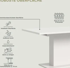 Ausziehbarer Esstisch Motion Emob - Weiß - 150-190x76x90 cm