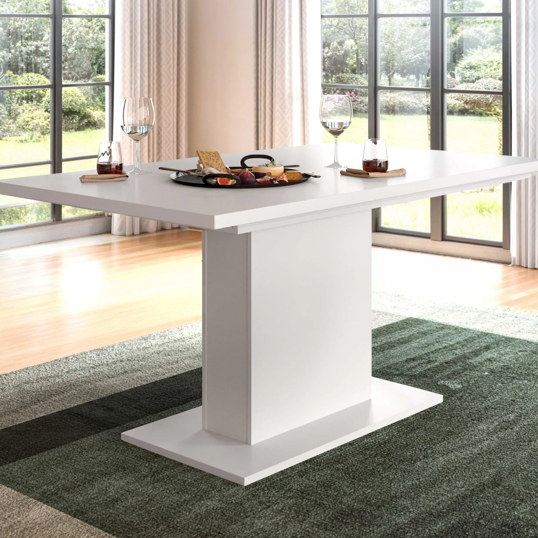 Ausziehbarer Esstisch Motion Emob - Weiß - 150-190x76x90 cm