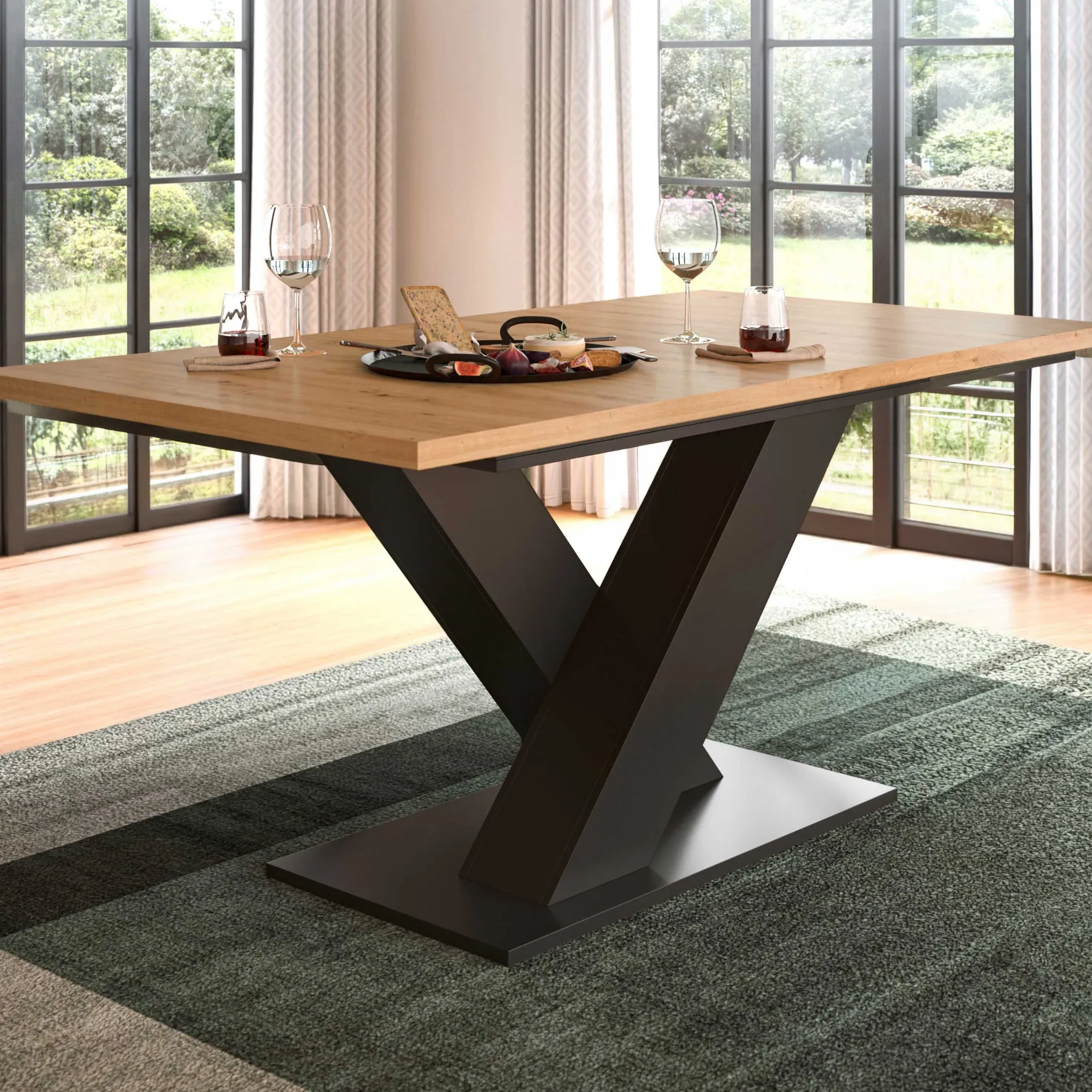 Ausziehbarer Esstisch Motion von Emob - Artisan/ Grau - 150-190x76x90 cm