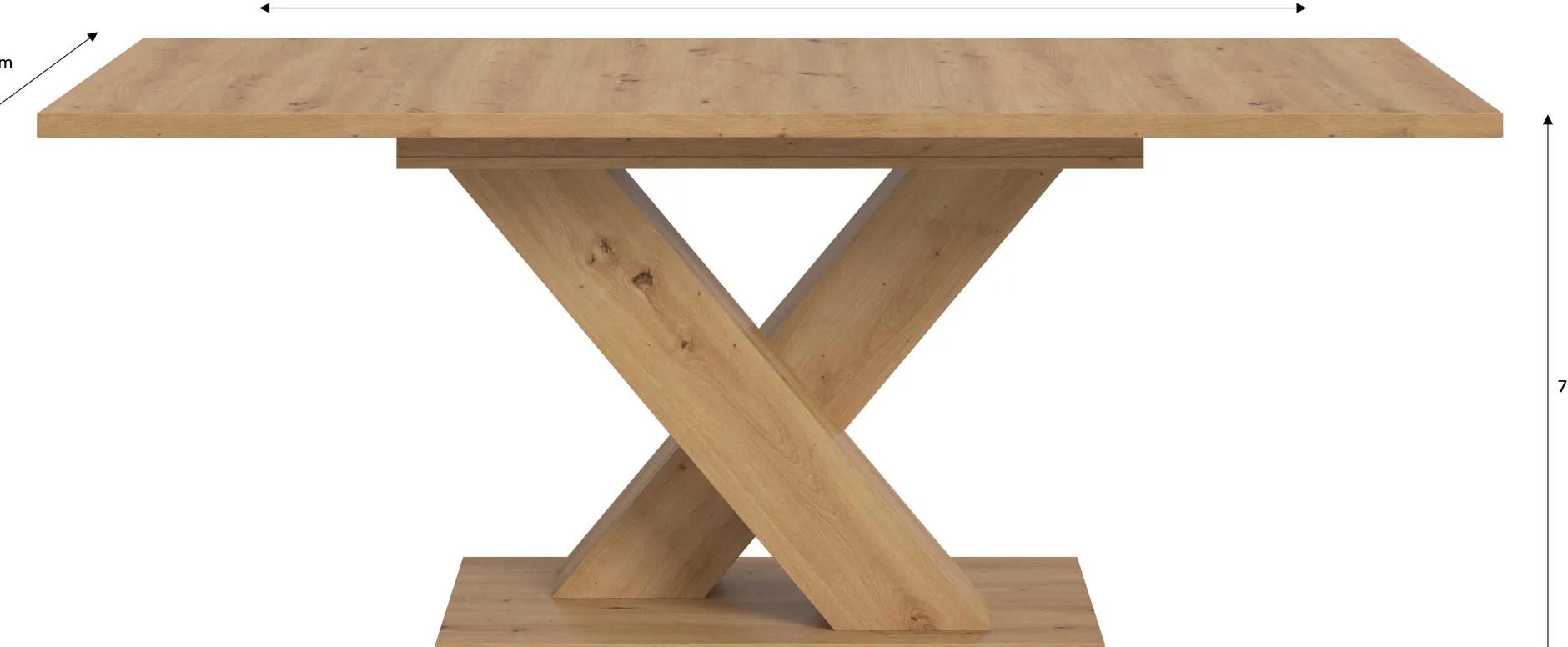 Ausziehbarer Esstisch Motion Emob - Artisan Finish - 150-190x76x90 cm - Natur