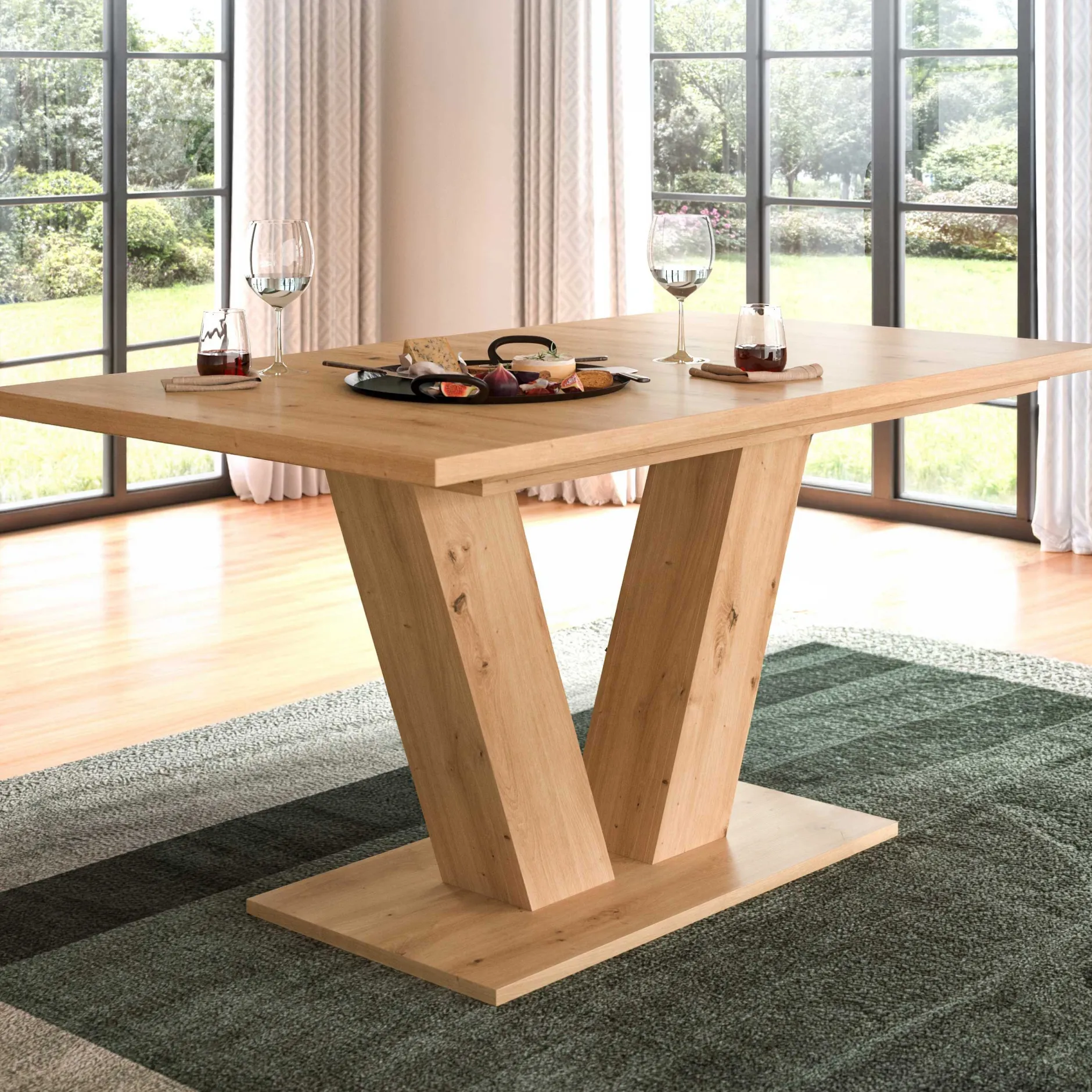 Ausziehbarer Esstisch Motion Emob in Artisan Natur 150-190x76x90 cm