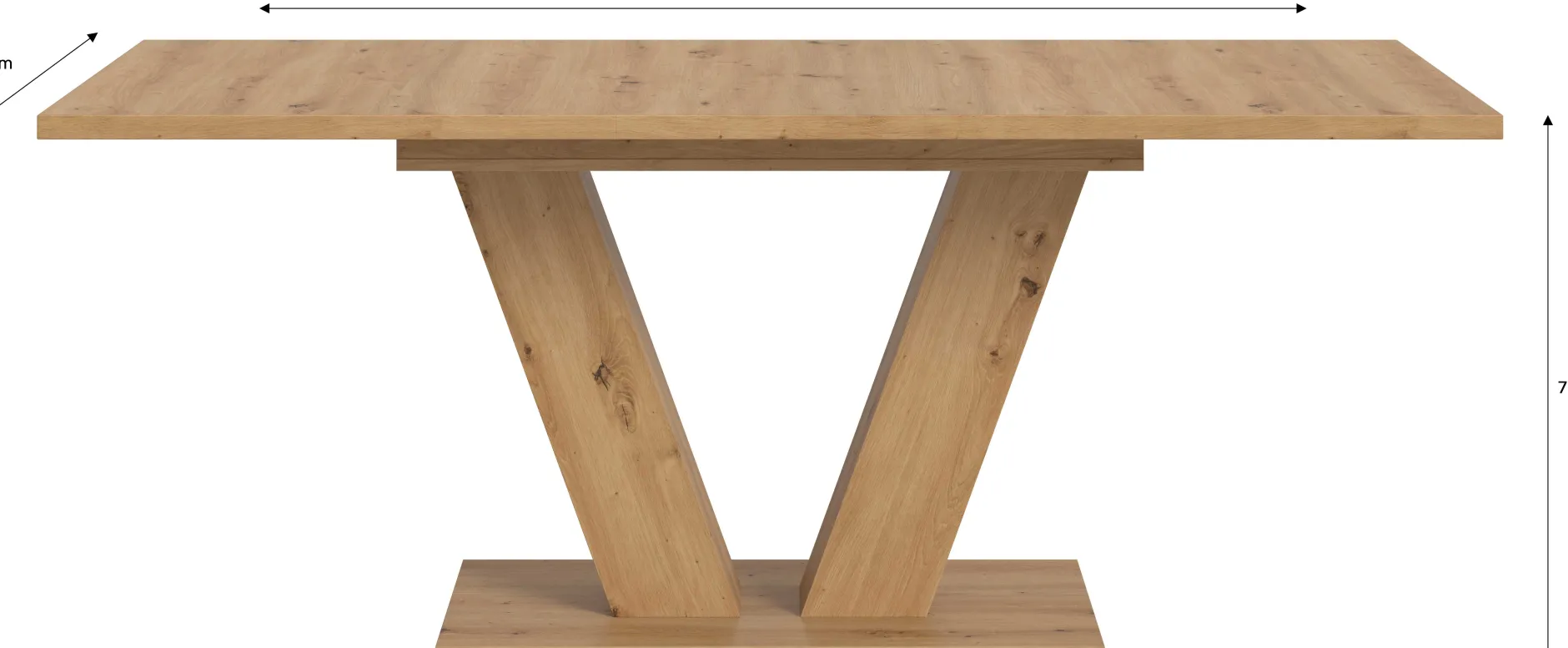 Ausziehbarer Esstisch Motion Emob in Artisan Natur 150-190x76x90 cm