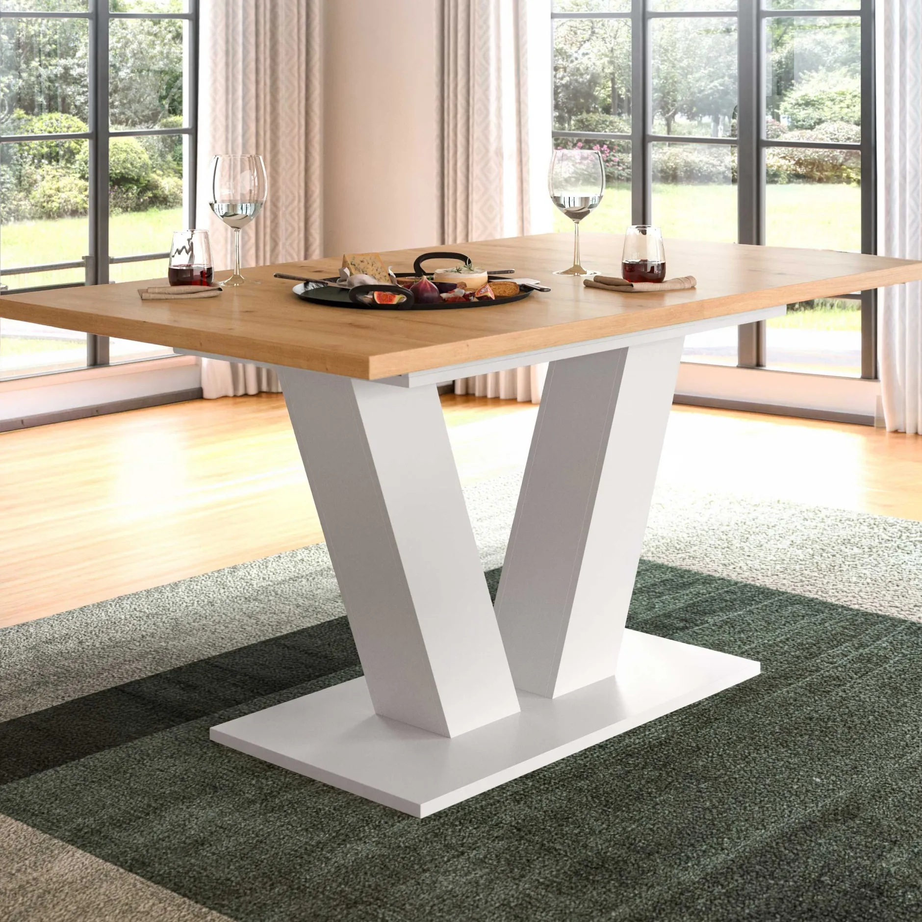 Ausziehbarer Esstisch Motion Emob - Artisan/Weiß - 150-190x76x90 cm