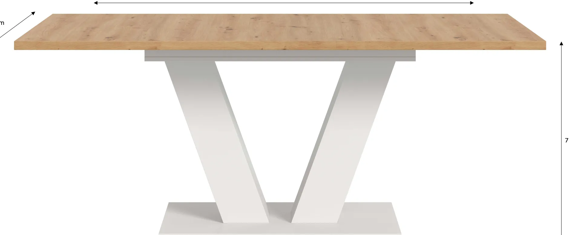 Ausziehbarer Esstisch Motion Emob - Artisan/Weiß - 150-190x76x90 cm