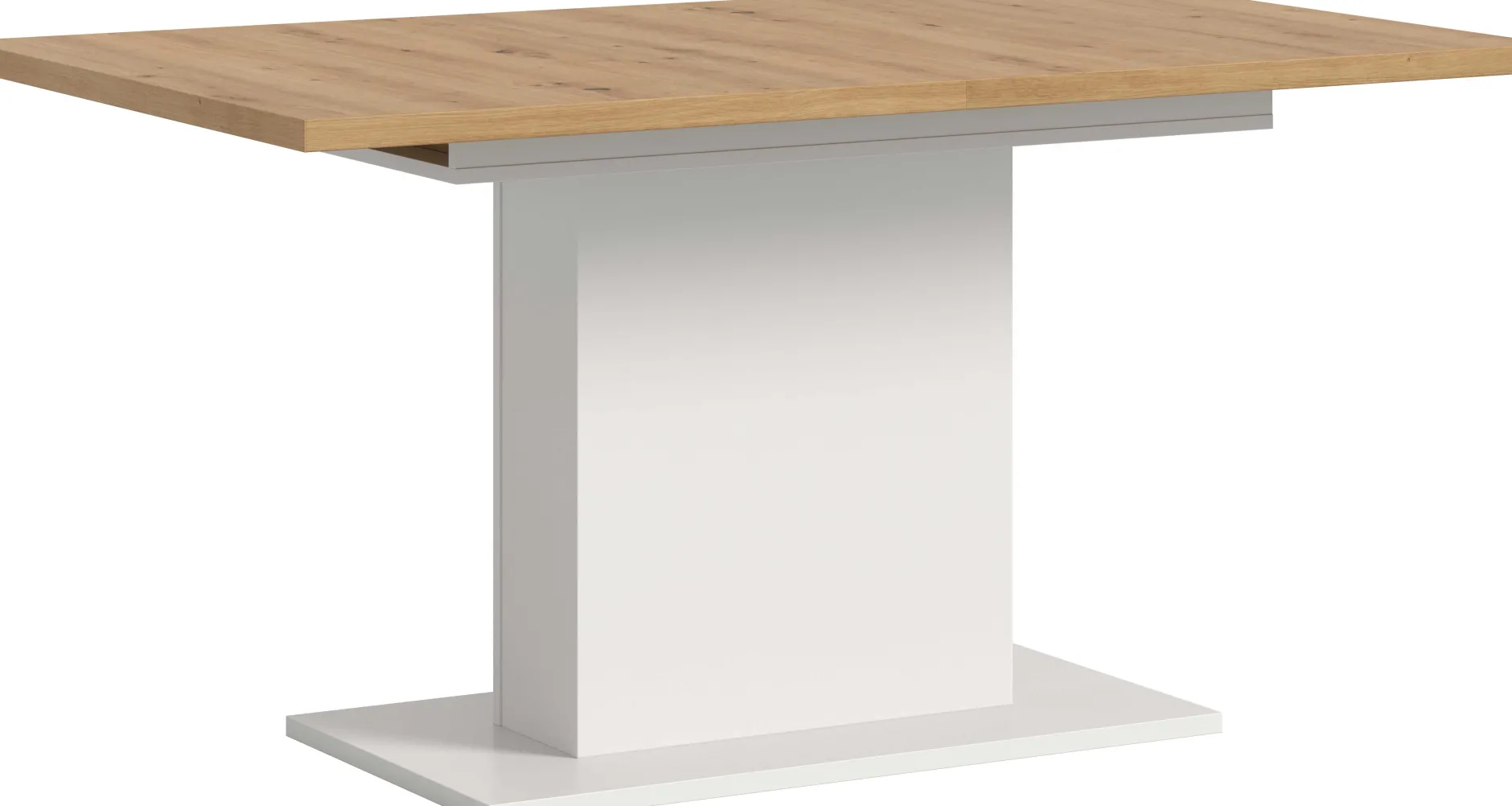Ausziehbarer Esstisch Motion Emob - FSC-Holz, 150-190x76x90 cm, weiß/artisan