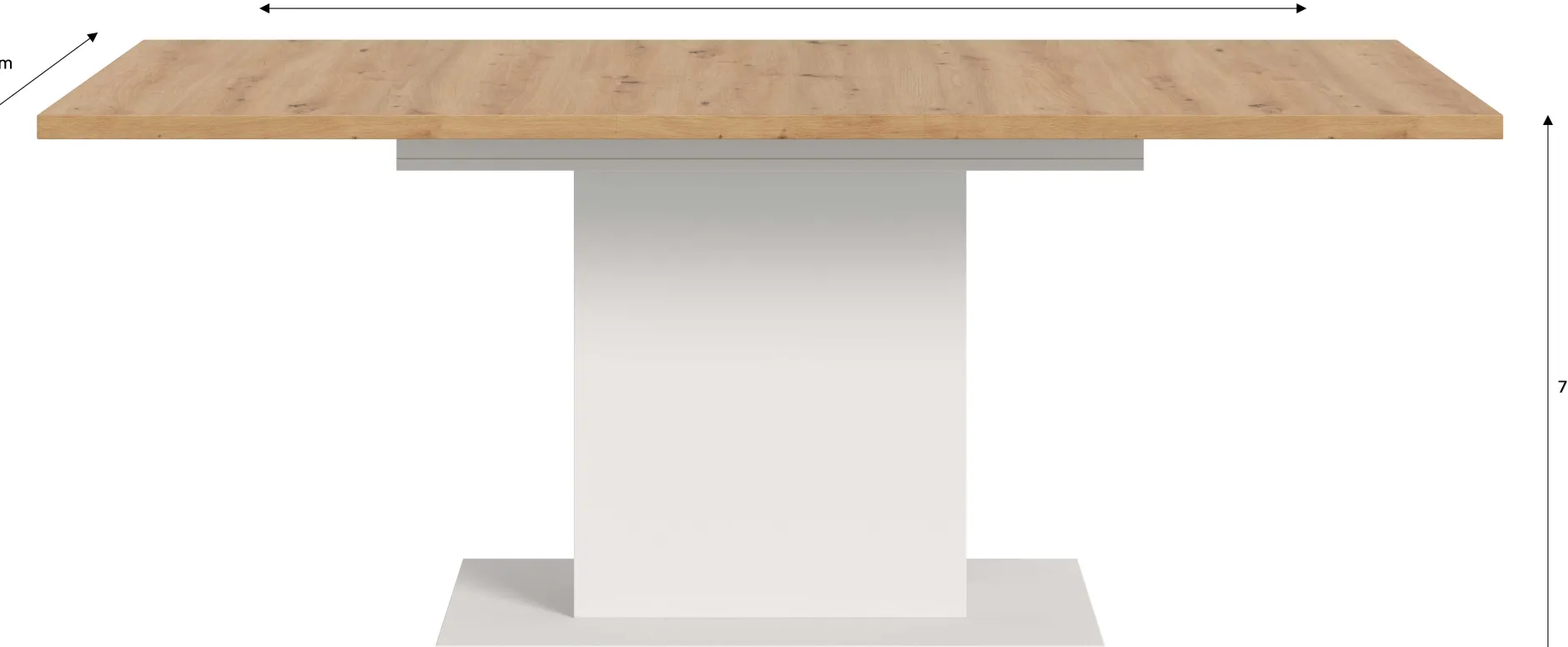 Ausziehbarer Esstisch Motion Emob - FSC-Holz, 150-190x76x90 cm, weiß/artisan
