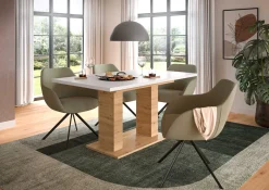 Ausziehbarer Esstisch Motion Emob - Weiß/Artisan - 150-190x76x90 cm