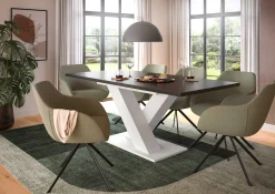 Ausziehbarer Esstisch Motion Emob - Weiß-Grau - 150-190x76x90 cm