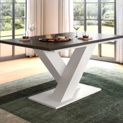 Ausziehbarer Esstisch Motion Emob - Weiß-Grau - 150-190x76x90 cm