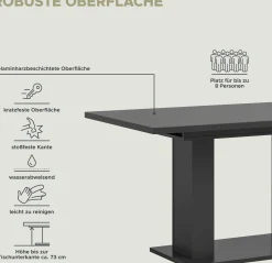 Ausziehbarer Esstisch Motion Emob - Grau - 150-190x76x90 cm