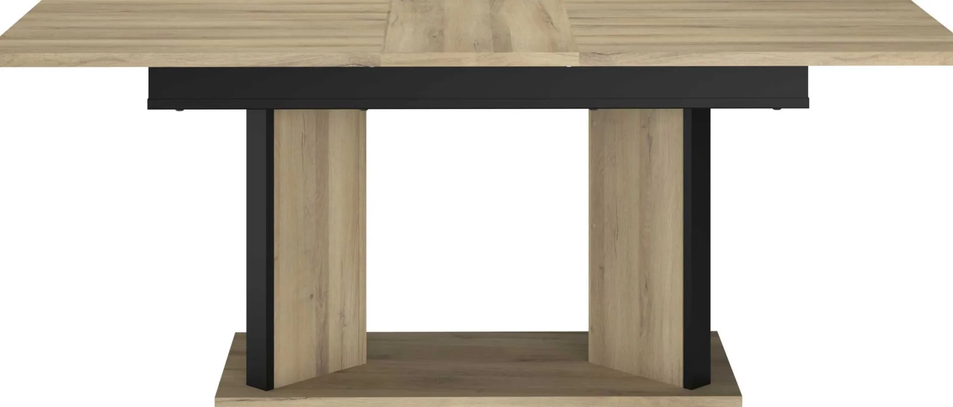 Ausziehbarer Esstisch Oskar - 160>200x90cm - Eiche Dekor/schwarz