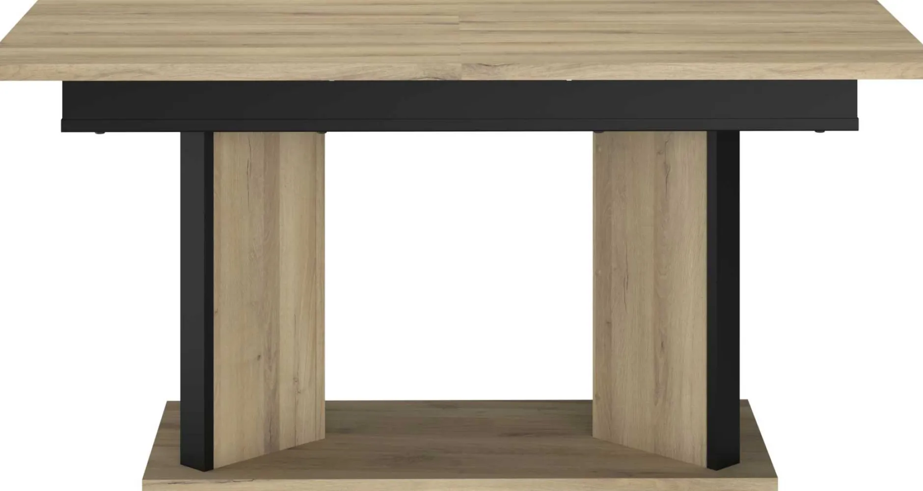 Ausziehbarer Esstisch Oskar - 160>200x90cm - Eiche Dekor/schwarz