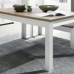 Ausziehbarer Esstisch Samine 90x160/220 - weiß/Eiche