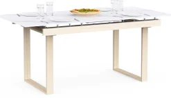 Ausziehbarer Esstisch Stoik - 180-220x90x76cm - Keramik - Marmoroptik