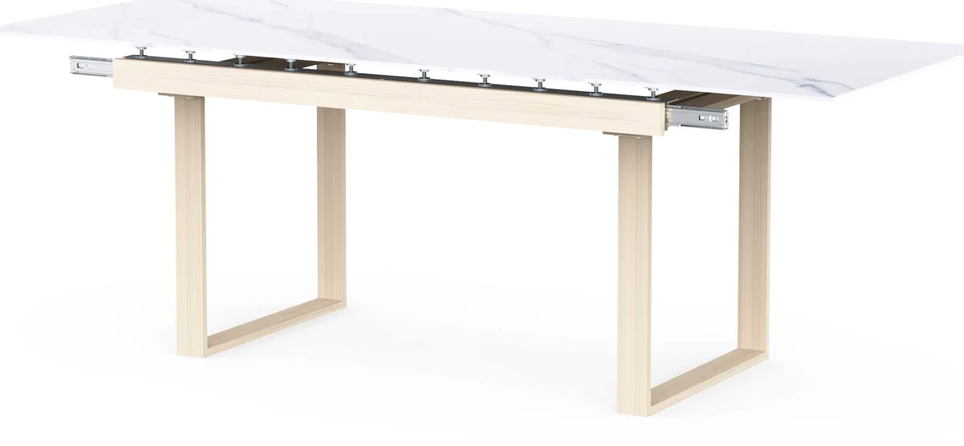 Ausziehbarer Esstisch Stoik - 180-220x90x76cm - Keramik - Marmoroptik