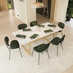 Ausziehbarer Esstisch Stoik - 180-220x90x76cm - Keramik - Marmoroptik