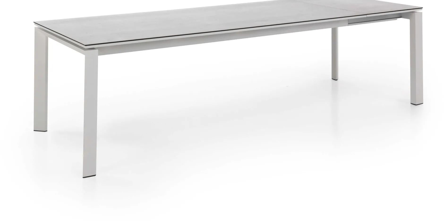Ausziehbarer Gartentisch Bettini Gescova - Aluminium & Keramik - 220/280 cm - Weiß-Grau
