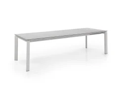 Ausziehbarer Gartentisch Bettini Gescova - Aluminium & Keramik - 220/280 cm - Weiß-Grau