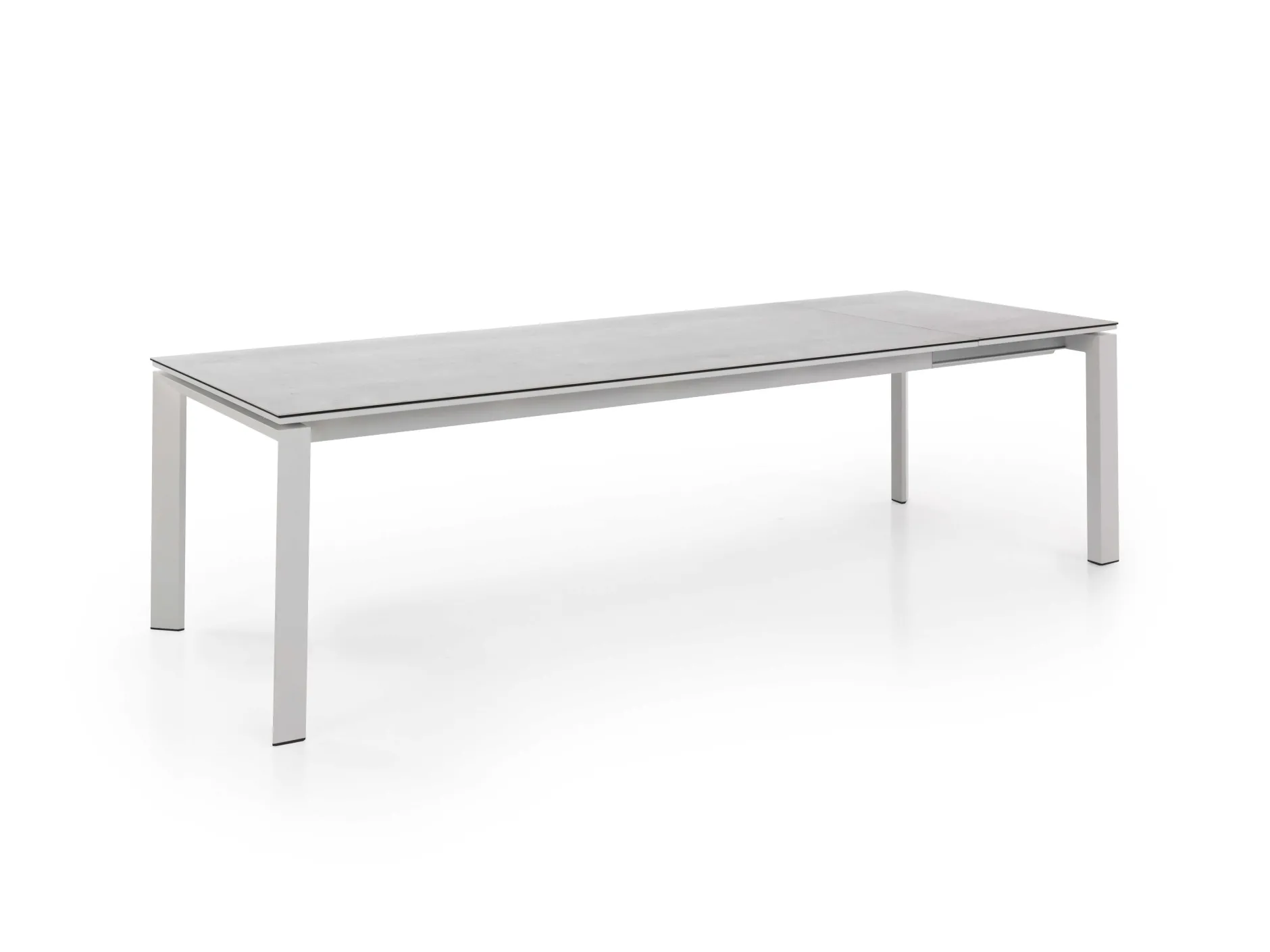 Ausziehbarer Gartentisch Bettini Gescova - Aluminium & Keramik - 220/280 cm - Weiß-Grau
