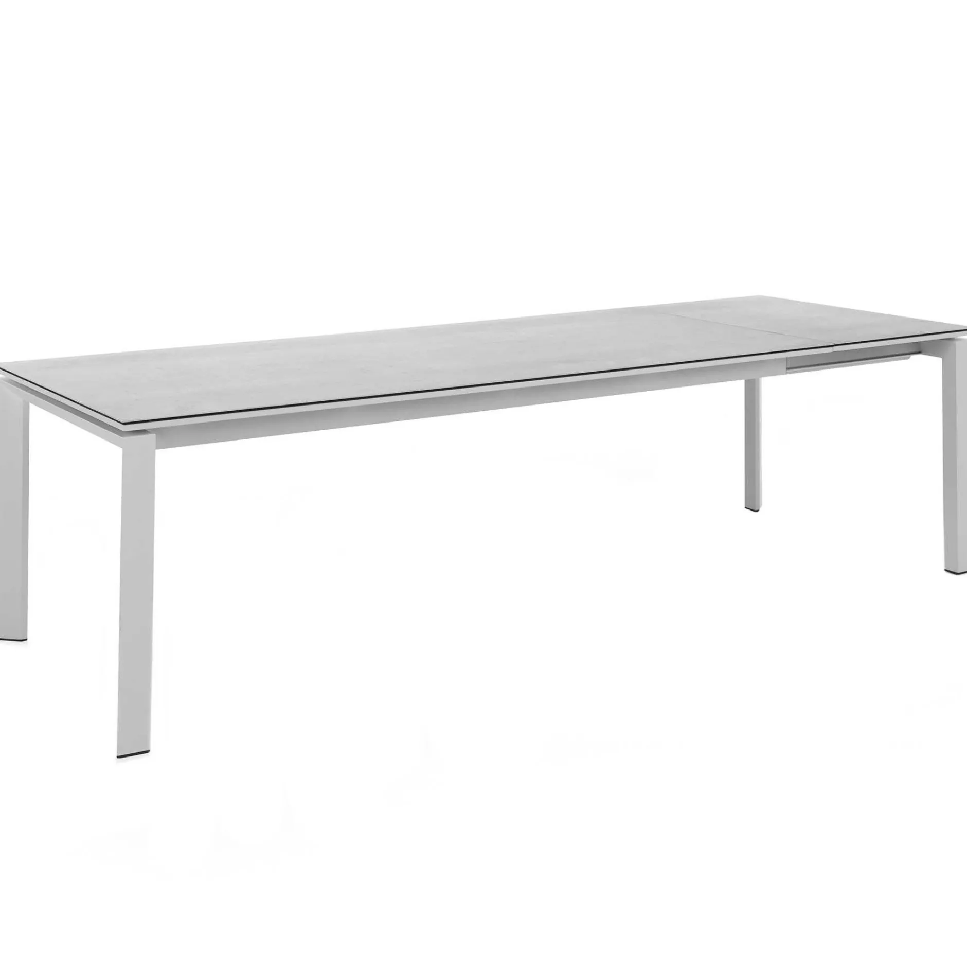 Ausziehbarer Gartentisch Bettini 180/240 - Aluminium & Keramik - Weiß/Grau