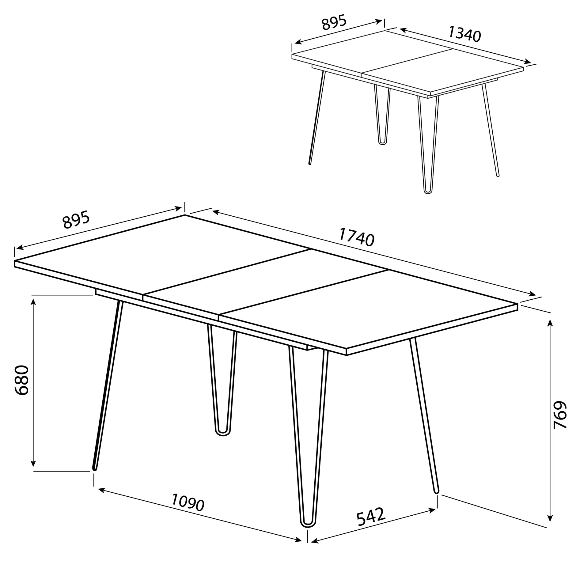Ausziehbarer Tisch Jiro 134/174 - Nussbaum