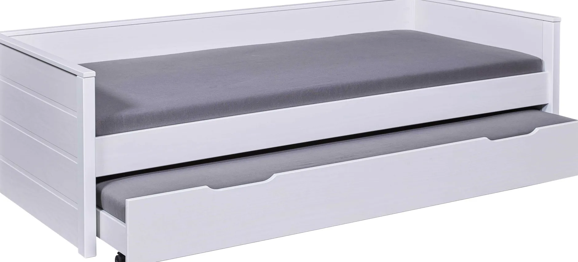 Ausziehbares Bett Dream The Future | 208,4 x 60 x 98,2 | 100% Melamin beschichtet | Farbe: Weiß
