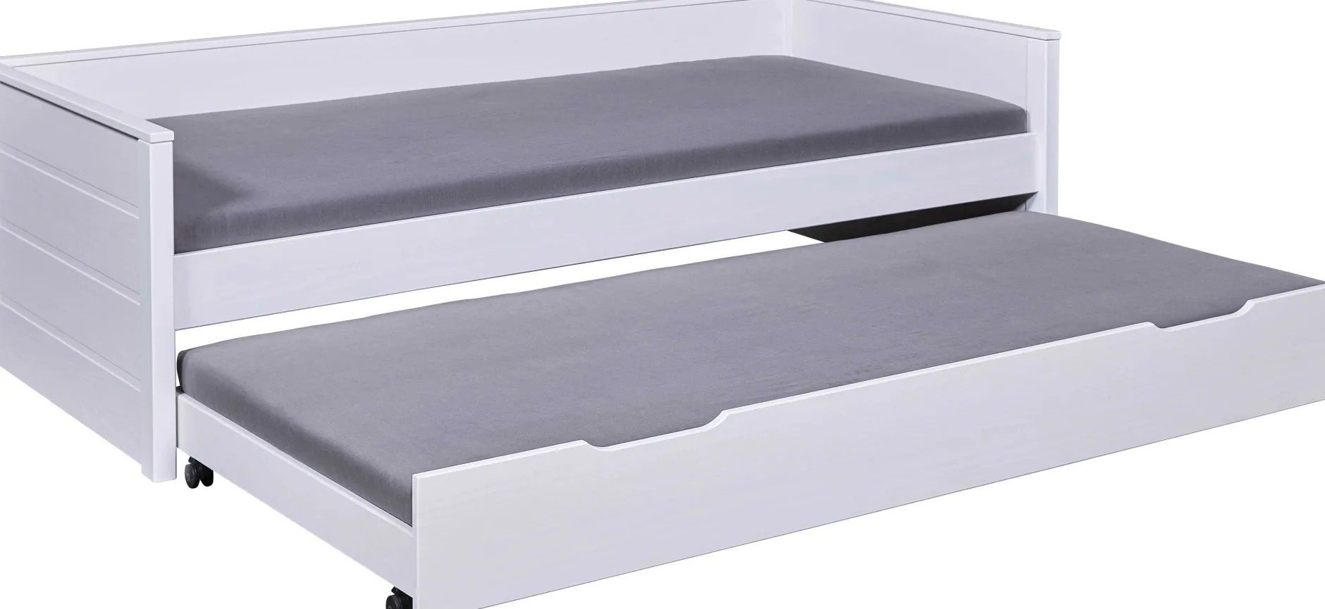 Ausziehbares Bett Dream The Future | 208,4 x 60 x 98,2 | 100% Melamin beschichtet | Farbe: Weiß