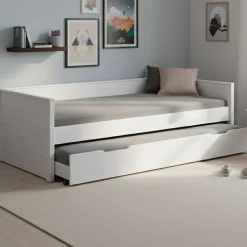 Ausziehbares Bett Dream The Future | 208,4 x 60 x 98,2 | 100% Melamin beschichtet | Farbe: Weiß
