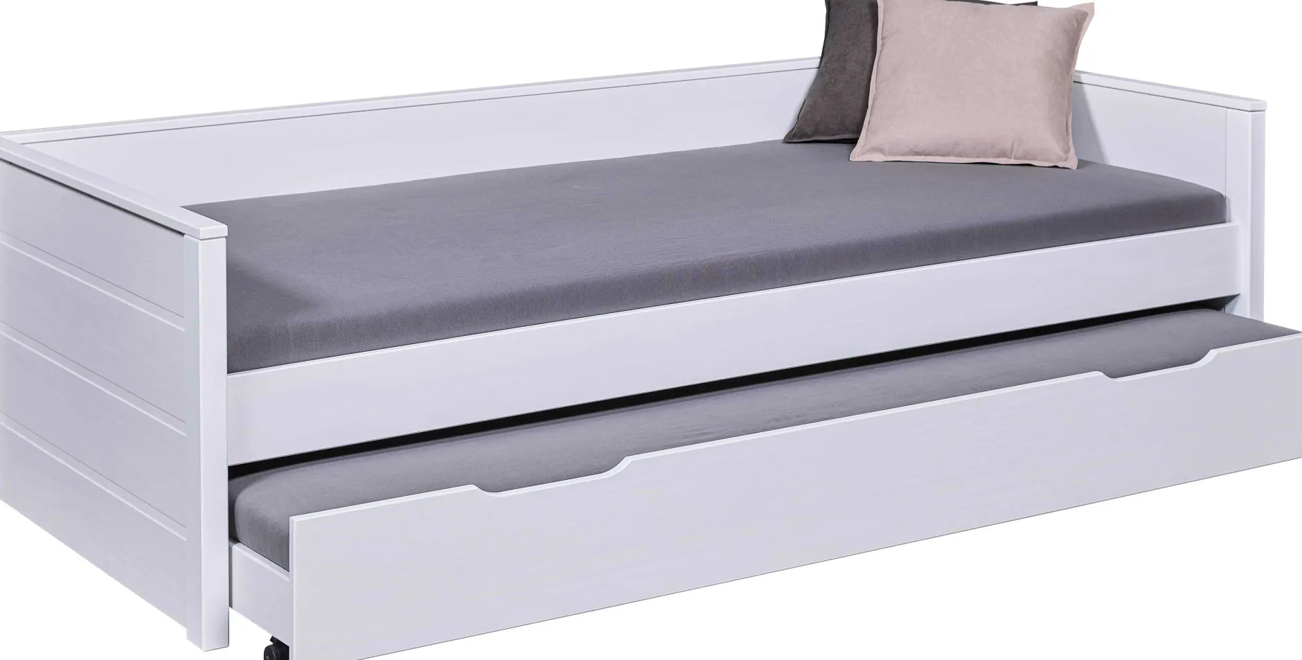 Ausziehbares Bett Dream The Future | 208,4 x 60 x 98,2 | 100% Melamin beschichtet | Farbe: Weiß