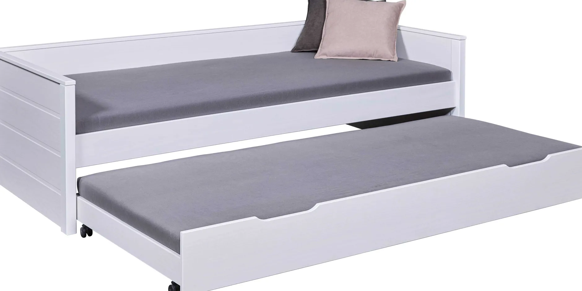 Ausziehbares Bett Dream The Future | 208,4 x 60 x 98,2 | 100% Melamin beschichtet | Farbe: Weiß