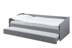 Ausziehbares Bett Leonie | 207 x 96,5 x 62 cm | 100% Melamin beschichtet | Farbe: Dunkelgrau