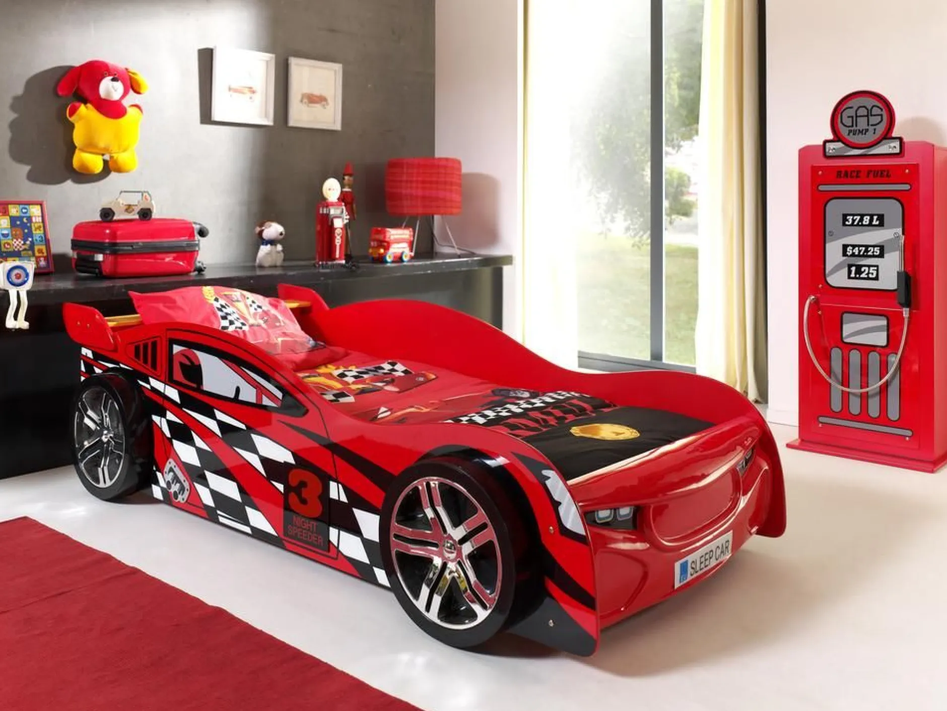 Autobett Night Speeder 90 x 200cm - Rot