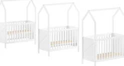 Babybett Scottie - 60x120cm - verstellbarer Lattenrost - Kiefer weiß