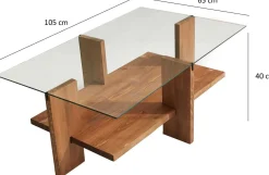 Babylon Couchtisch | GEHÄRTETES GLAS | Holz