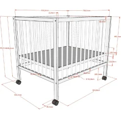 Babypark Dino | 95 x 75 cm | verstellbar | Massivholz Buche