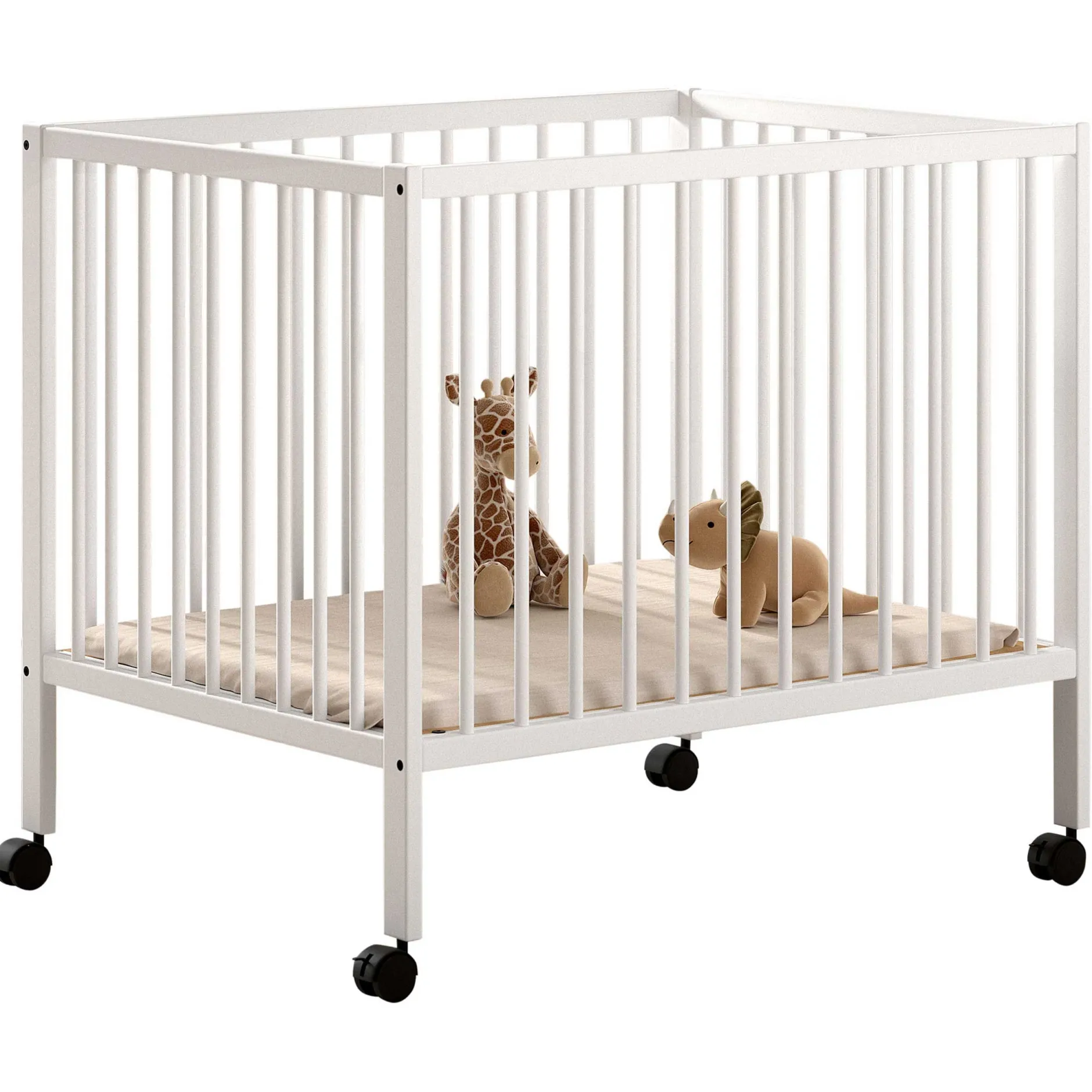 Babypark Dino | 95 x 75 cm | verstellbar | Weißbuche