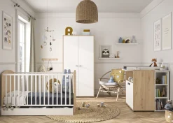 Baby- und Kleinkindzimmer-Set Arthur | Anzuchtbett, Kleiderschrank, Kommode | Bettkasten nicht enthalten | Artisan Oak Design