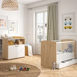 Baby- und Kleinkindzimmer-Set Arthur | Kinderbett und Kommode | Artisan Oak